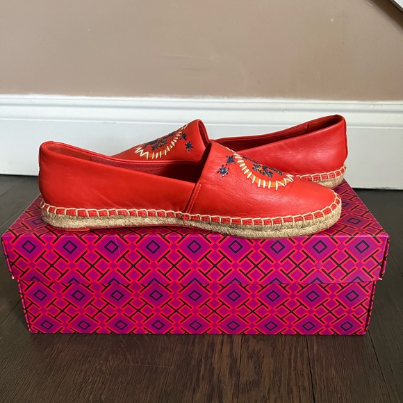 Tory Burch Coral Daley Leather Espadrilles Flats - Picture 4 of 8